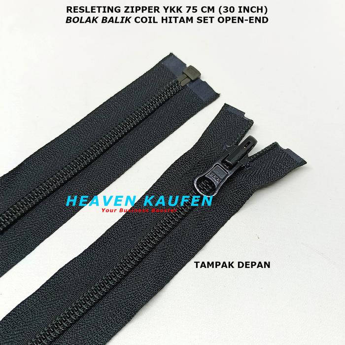 Gambar Resleting Zipper Jaket YKK 75 cm - 30 inch Coil Gigi Halus Bolak Balik dari Heaven Kaufen Kota Malang Tokopedia