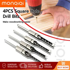 【COD】Mata Bor Bobok Kayu Persegi Hole Drill Bit Bahan Baja Kerajinan Kayu Diameter 19mm Panjang 210mm untuk Mesin Mortising dan Bor Listrik