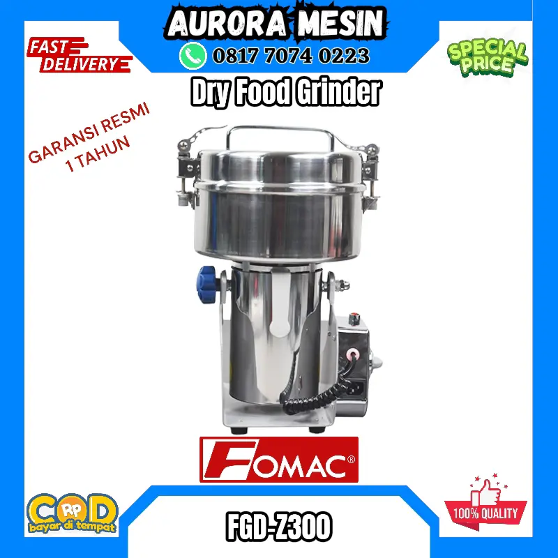 MESIN PENGGILING BAHAN BAKU KERING DRY FOOD GRINDER FGD-Z300 FOMAC