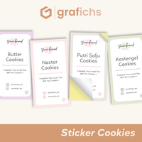Gambar [11-23 pcs] Stiker Box Kemasan Kue Kering Cookies Custom Olshop by Grafichs - Pink, 6,5 x 4 cm dari Grafichs Kab. Bogor 1 Tokopedia