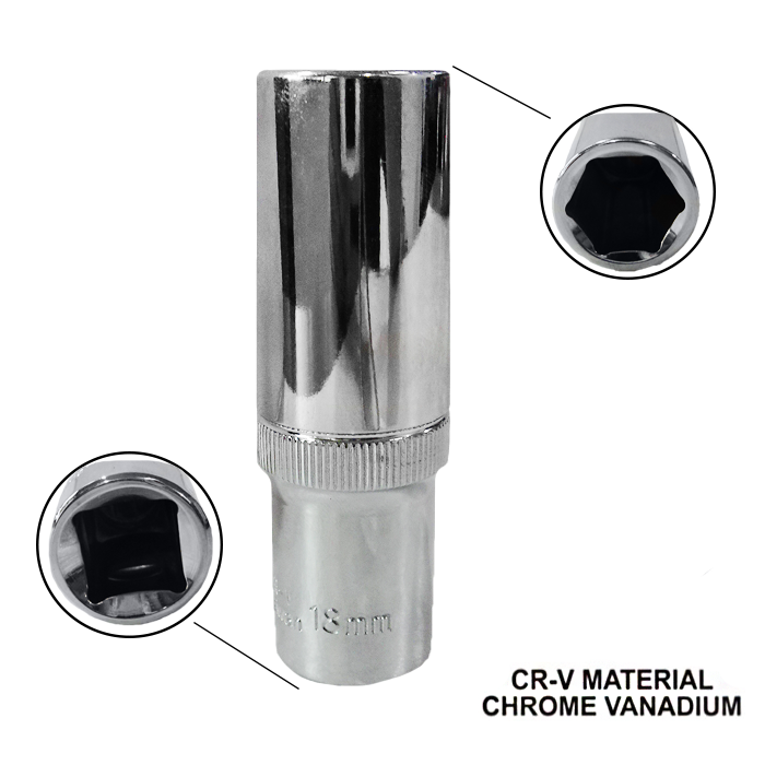 Gambar TORA Mata Sok 18 MM 1/2 DR 6 PT - Deep Socket dari Tora Official Shop Kab. Bandung Tokopedia