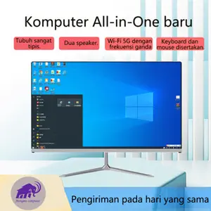 MA Komputer All-in-One Terbaru HD Super Tipis Intel Core i3/i5 Untuk Rumah, Belajar, Kantor, dan Hiburan - 19/22/24 Inci Gratis Mouse + Keyboard，Cocok untuk desain, rumah, hiburan, kantor Kemasan Kayu & Garansi Garansi 1 Tahun