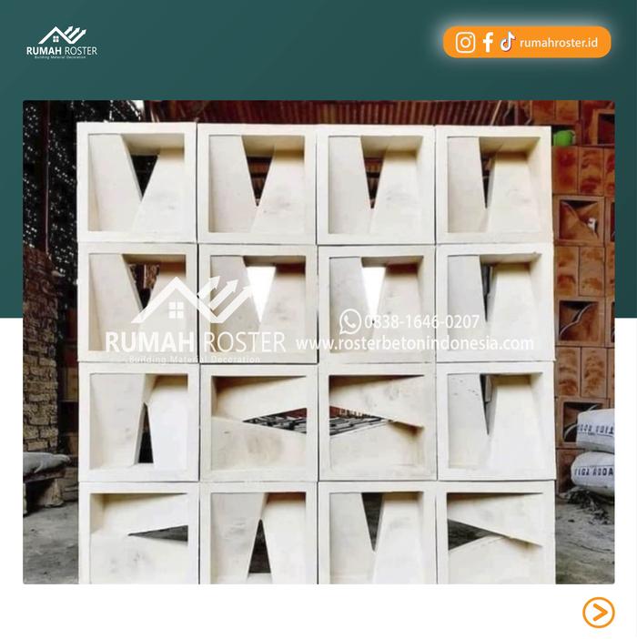 Jual Roster Beton/Roster Minimalis Motif V Warna Putih (2 Muka) - Kota ...