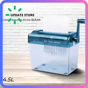 Alat Penghancur Kertas Mini Manual Paper Shredder Portable 4.5L