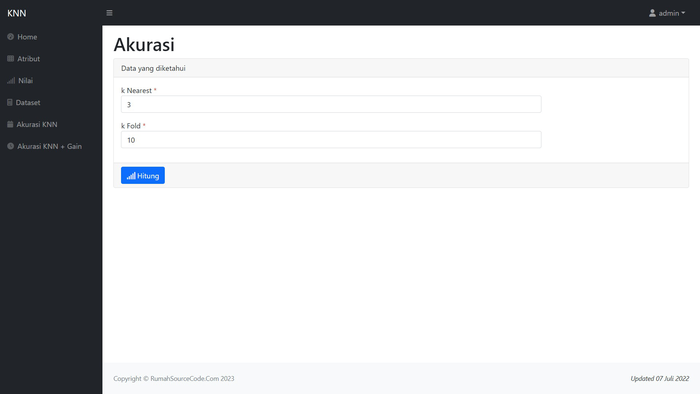Gambar Source Code Data Mining Klasifikasi Metode KNN Gain PHP dari Rumah Source Code Kota Denpasar Tokopedia