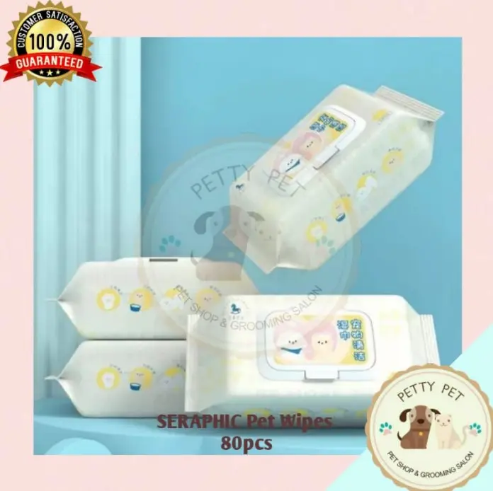 SERAPHIC BOBO PET WIPES Tissu Basah Anjing Kucing Tissu Basah Hewan 80