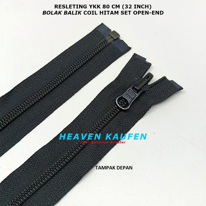 Gambar Resleting Zipper Jaket YKK 80 cm Bolak Balik Gigi Halus Coil Hitam Harga Per Biji dari Heaven Kaufen Kota Malang Tokopedia