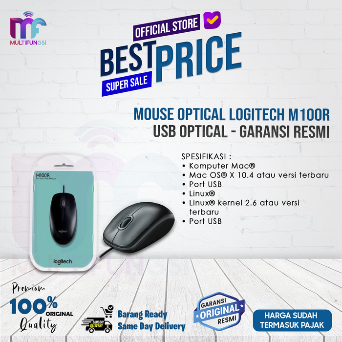 Gambar Mouse Optical LOGITECH M100R USB - Garansi Resmi dari Multifungsi Online Kota Administrasi Jakarta Pusat Tokopedia
