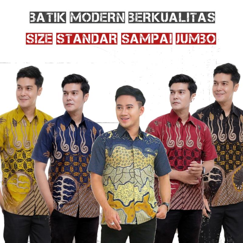 Baju batik pria hem batik M L XL XXL 5L 6XL bigsize jumbo pria 0