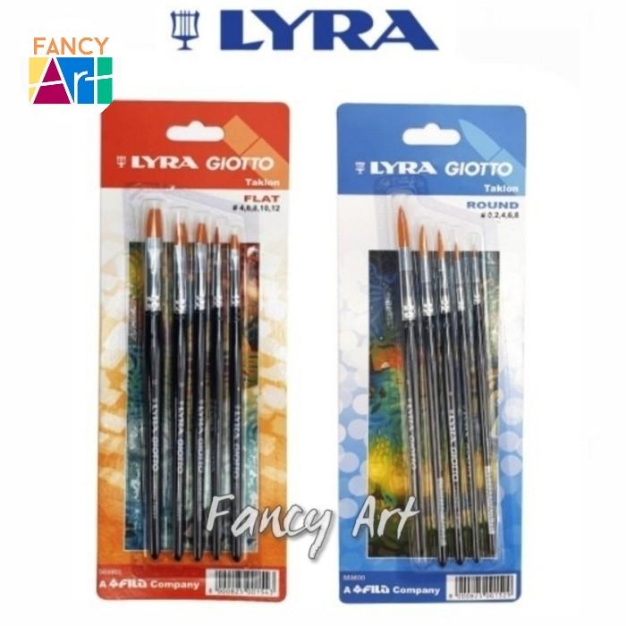 Gambar Lyra Giotto Synthetic Taklon Brush Set - Flat & Round - Kuas Lukis dari Fancy Art Kota Administrasi Jakarta Barat Tokopedia