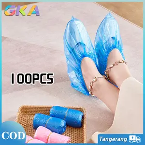 Cover Sepatu Anti Hujan Bahan Plastik 50 Pasang-Disposable Shoe Cover