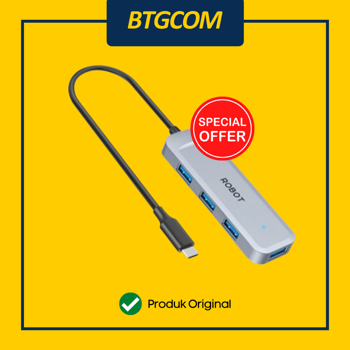 Gambar ROBOT H340C USB-C HUB WITH 4 PORT USB3.0 SPEED 5GBPS dari btgcom Kota Denpasar Tokopedia