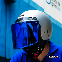Gambar CLEAN (No.46) Kaca Helm Bogo / Retro Flat / Datar Iridium - Revo Blue dari GMA Product Series Kota Administrasi Jakarta Barat 4 Tokopedia
