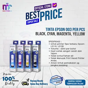 Tinta Epson 003 Per PCS Black, Cyan, Magenta, Yellow - For L3110 L3150