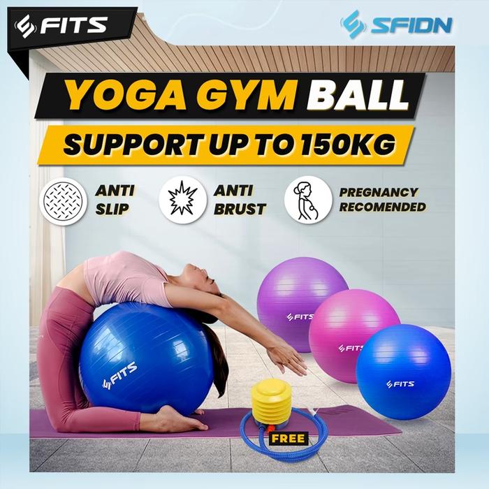 Gambar SFIDN FITS Gym Yoga Ball | Bola Yoga Fitnes Pilates Yoga Anti Burst - Ungu, 65cm dari Sfidn Jakarta Selatan Tokopedia