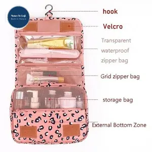 Toiletry Travel Bag / Toilet Organizer Bag - Animal Peach