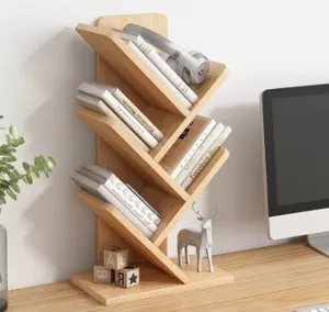 TERMURAH! Rak Kayu Tempat Buku Meja Model Zig Zag Minimalis Aesthetic