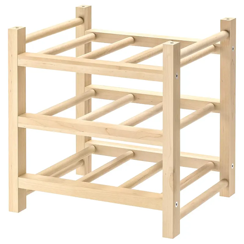 Rak kayu solid muat 9 botol anggur wine bottle rack berkualitas 1