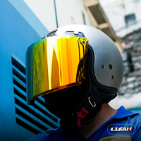 Gambar CLEAN (No.46) Kaca Helm Bogo / Retro Flat / Datar Iridium - Revo Blue dari GMA Product Series Kota Administrasi Jakarta Barat 3 Tokopedia