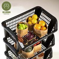 Gambar EN LIVING Stackable Storage Basket BLACK / Keranjang Basket Serbaguna - STORAGE BASKET dari EN LIVING Kota Bandung 4 Tokopedia