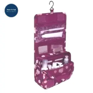 Toiletry Travel Bag / Toilet Organizer Bag - Flower Maroon