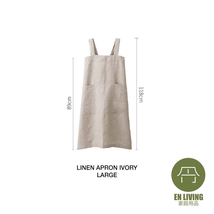 Gambar EN LIVING Linen Apron IVORY / Celemek / Celemek Dapur / Apron - L dari EN LIVING Kota Bandung 4 Tokopedia
