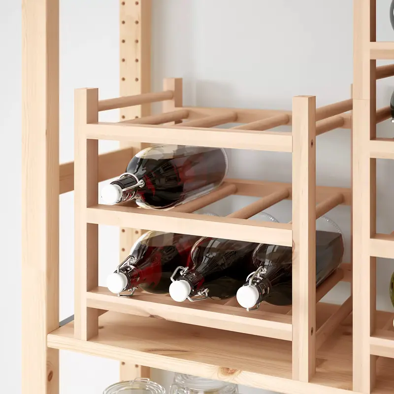 Rak kayu solid muat 9 botol anggur wine bottle rack berkualitas 3