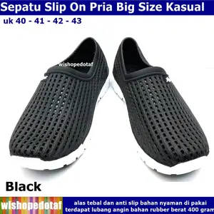 Sepatu Kets Slip On air flow Big Size Shoes Flat Karet Pria Sneakers