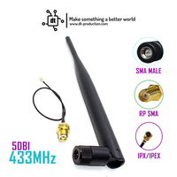 Gambar Antena Antenna 5dbi 433MHz Konektor SMA Male Pigtail UFL IPX LoRa dari DT Production Kota Manado 1 Tokopedia