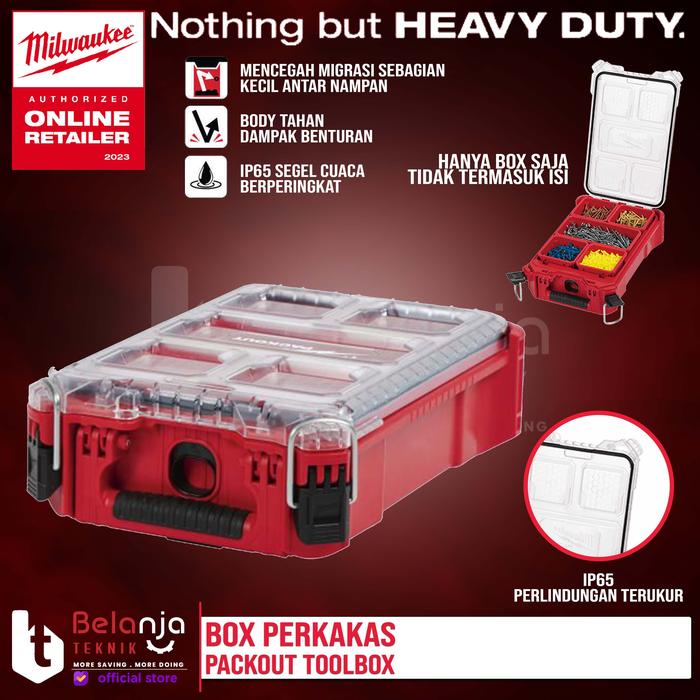 Gambar Milwaukee Kotak Perkakas Mata Bor Packout Compact Organizer 48-22-8435 dari Belanja Teknik Kota Bogor Tokopedia