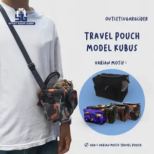 Travel Pouch Model Kubus untuk Hewan Sugar Glider, Tupai Terbang