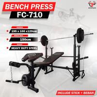 Gambar PAKET LENGKAP Bench Press FC-710 Include Stick + Beban /Benpres/FC 710 dari Ototpro Surabaya Kota Surabaya 1 Tokopedia