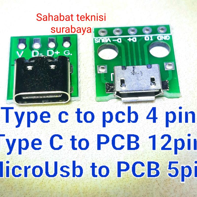 PCB type C to Dip | soket TYPE C TO PCB 12 pin 1