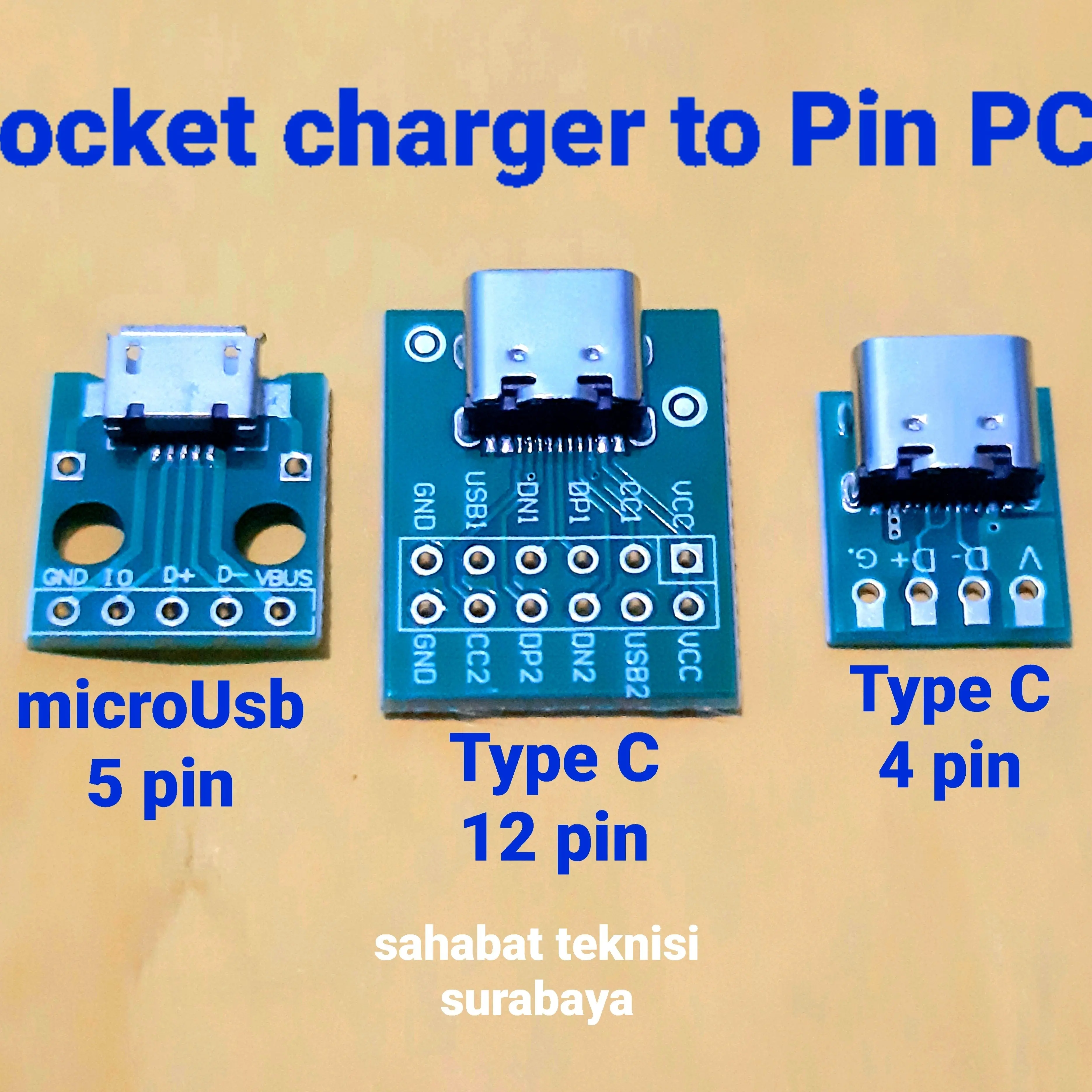 PCB type C to Dip | soket TYPE C TO PCB 12 pin