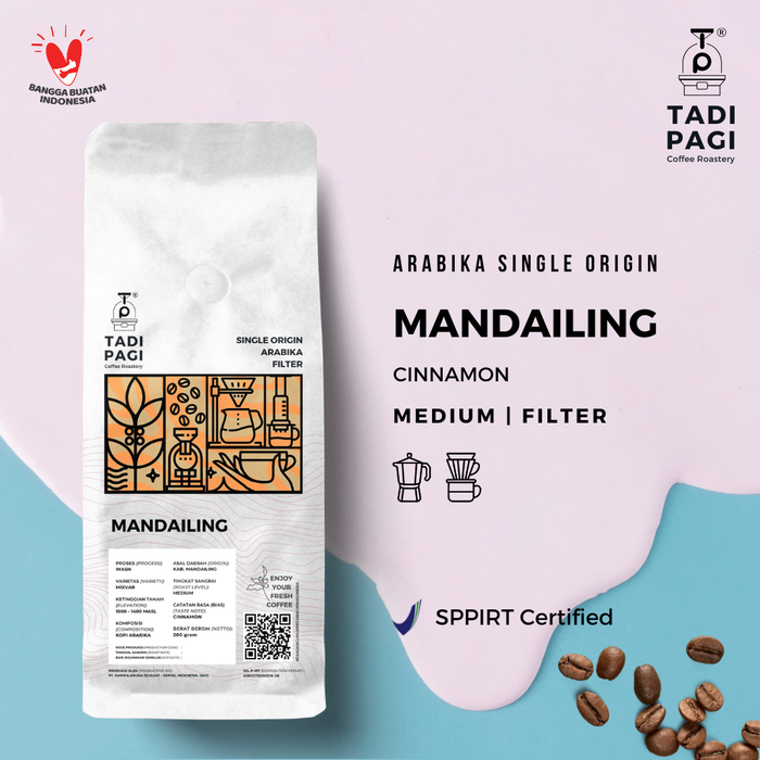 Gambar Mandailing 100 gr Roast Bean Coffee - Biji Kopi Matang SMALL PACK - BIJI dari Tadi Pagi Coffee Roastery Kota Depok Tokopedia