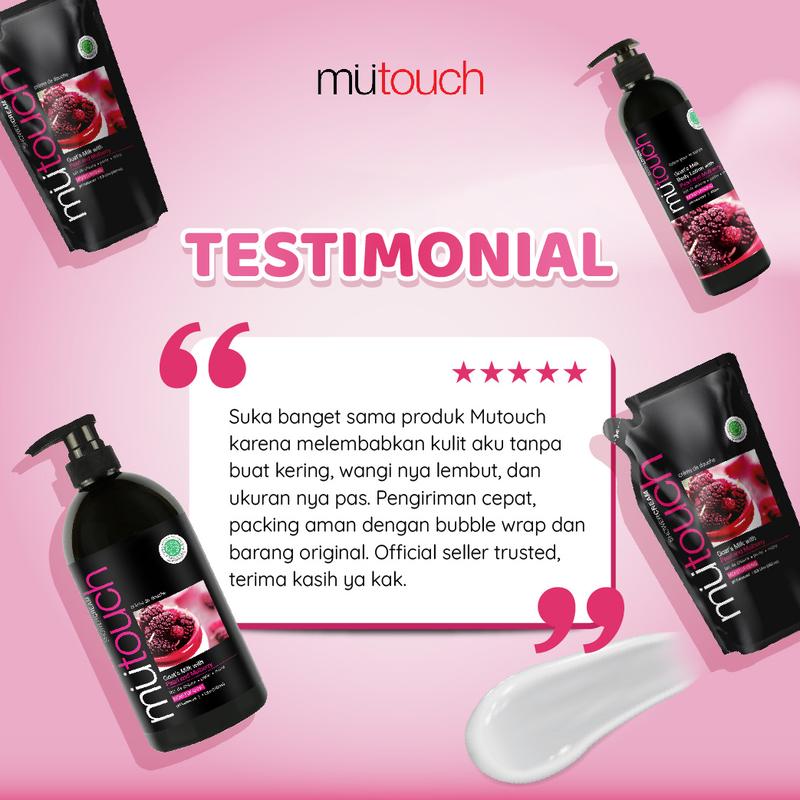 MuTouch Goat's Milk Shower Cream Pearl and Mulberry 800ml (Sabun Mandi) 3