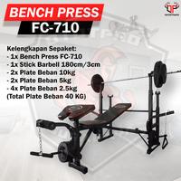 Gambar PAKET LENGKAP Bench Press FC-710 Include Stick + Beban /Benpres/FC 710 dari Ototpro Surabaya Kota Surabaya 3 Tokopedia