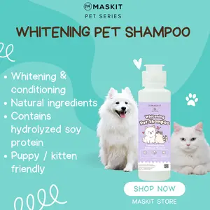 Whitening Pet Shampoo Conditioner Memutihkan Bulu Kucing Anjing Maskit