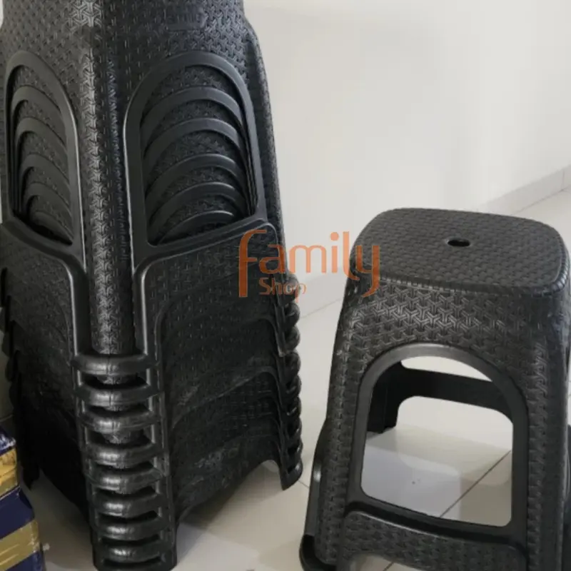 Kursi Bangku Plastik Tempat Duduk Baso Model Rotan Anyaman Tebal Kuat Furniture 1