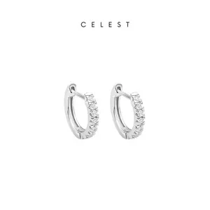 Celest - Lilou Silver Cuff Earrings Jewelry | Anting Emas Asli 18K Bersertifikat | Perhiasan 18 Karat Gold Plate | Kado Aksesoris Pernikahan Anniversary Ulang Tahun | Lapis Emas | Gift Box Mewah