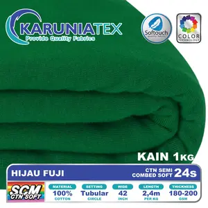 Kain Kaos Cotton Semi Combed 24s | Hijau Fuji | Karunia Textile