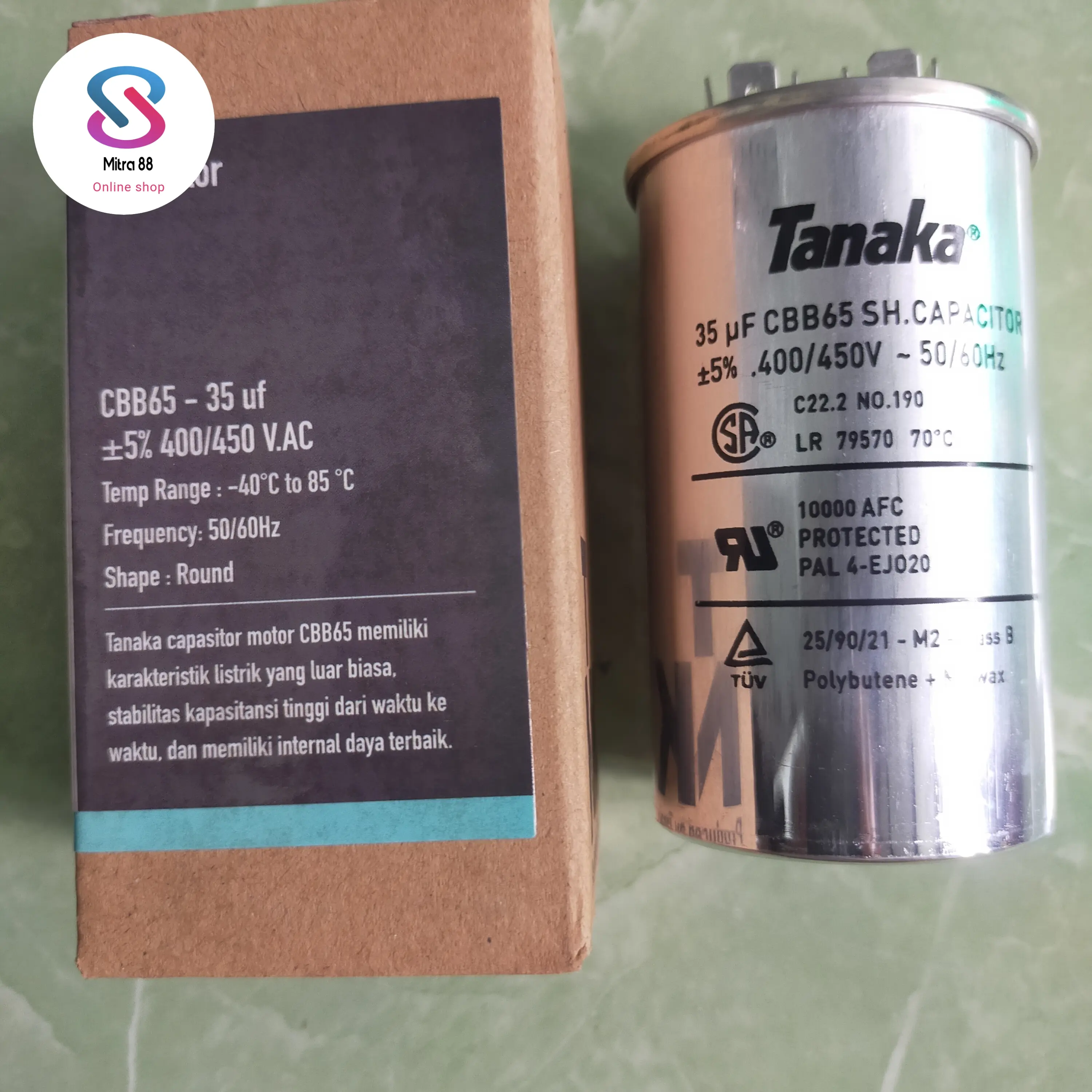 CAPASITOR 35 UF MIKRO/KAPASITOR AC Capasitor AC 35 UF MIKRO CBB65 450V-50/60Hz