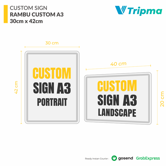 Jual Rambu / Sign Custom Ukuran A3 30cm x 42cm - Plat Alumunium - Kota ...
