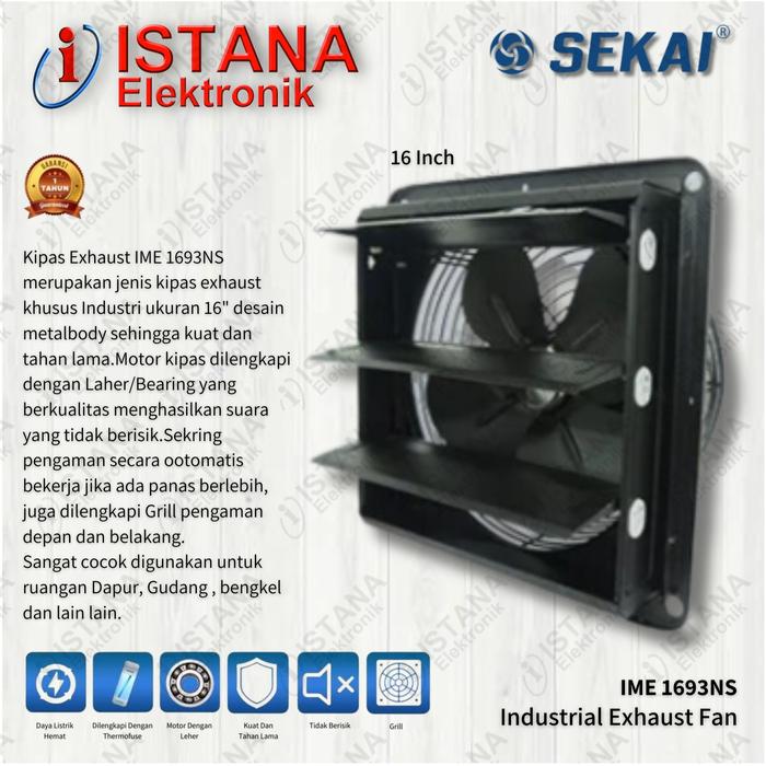 Gambar SEKAI INDUSTRIAL EXHAUST FAN 16 INCH IME 1693NS dari ISTANA ELEKTRONIK PALEMBANG Kota Palembang Tokopedia