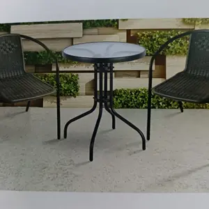 Ciello Kursi Teras Besi Importa Set Lengkap 2 Kursi & 1 Meja Kaca Minimalis Dimensi 54x73x61cm Cocok Ruang Terbatas Tube Steel 24mm Kuat Tahan Lama Furniture