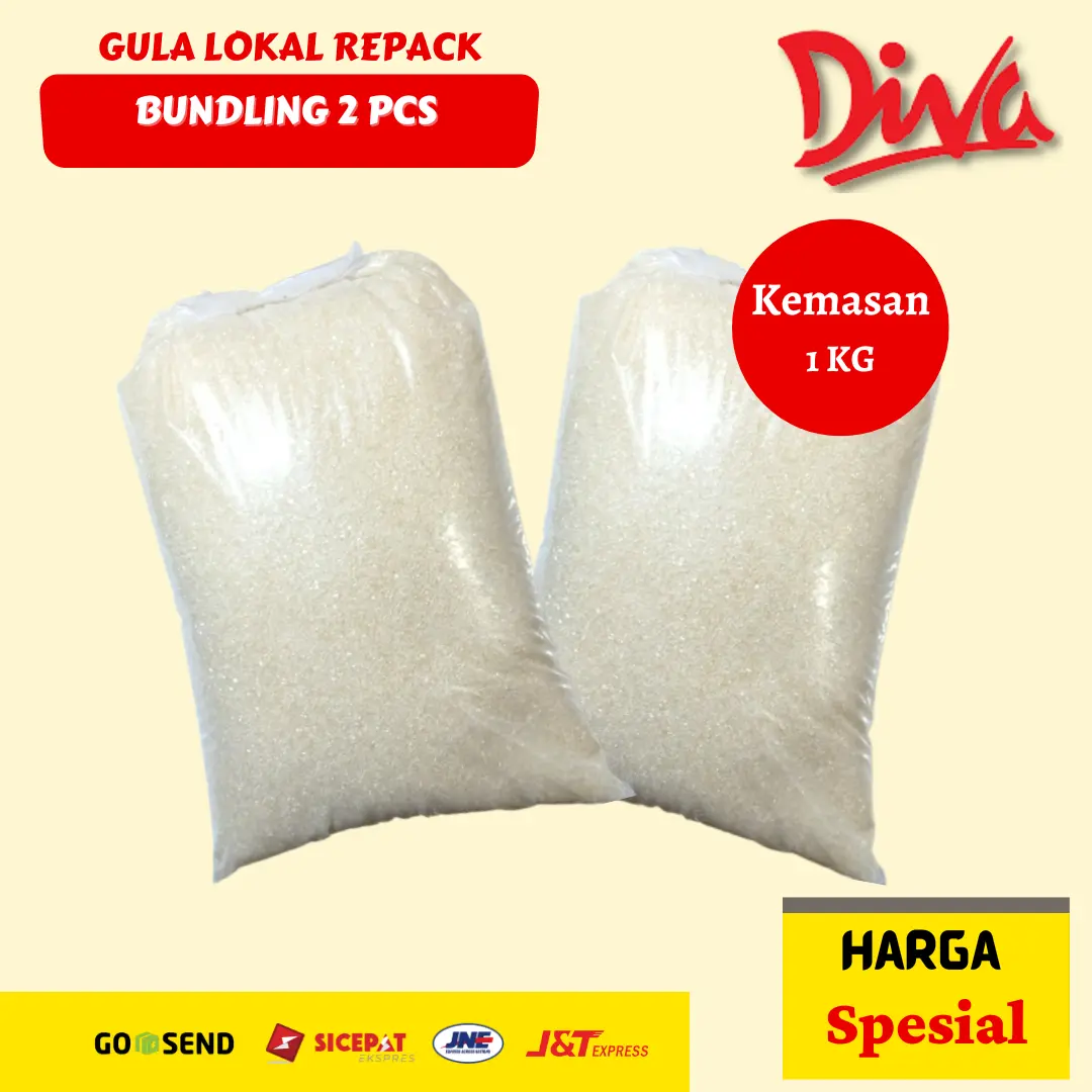 [1kg] Gula lokal los / Gula Repack x 2 pcs bundling