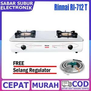 Rinnai RI-712 T Grande Series Kompor Gas 2 Tungku Api turbo -Stainless
