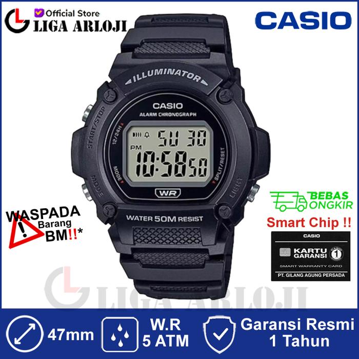 Gambar CASIO W-219H-1AVDF - Jam Tangan Pria - Hitam Digital - W219H dari Liga.Arloji Kota Administrasi Jakarta Pusat Tokopedia