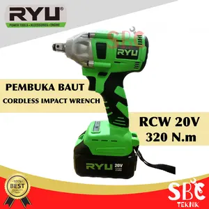 RYU Bor Batre Pembuka Baut RCW20V Cordless Impact Wrench RCW 20 V