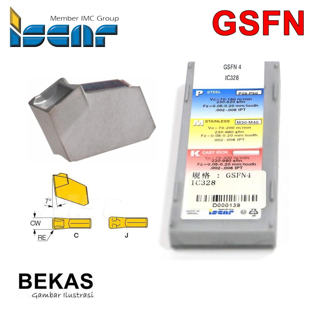 Insert GSFN 4 Mata Bubut TKN 4mm Grooving Pisau Potong Parting 4 — foto asli 1